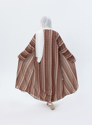 عباية ميسوني برتقالي وبني سادة