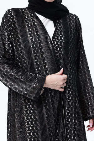 عباية ميسوني سوداء ببطانة ندى بيج