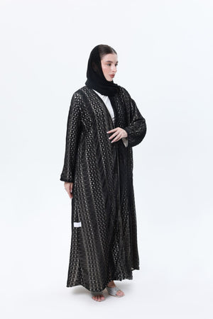 عباية ميسوني سوداء ببطانة ندى بيج