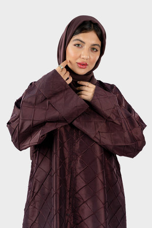 عباية ساتان مارون أنيقة