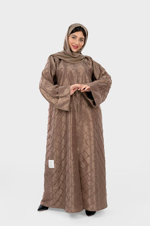 عباية ساتان لبني سادة