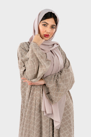 عباية كريب جاكار سادة