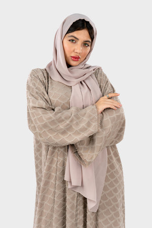 عباية كريب جاكار سادة